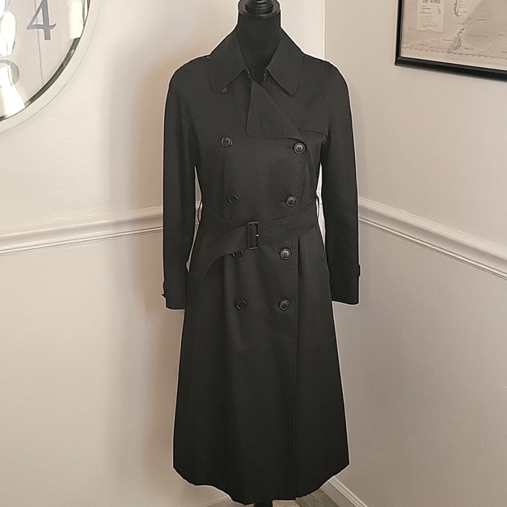 BURBERRYS VINTAGE  Black Trench Coat Womens